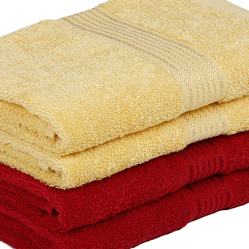 Eva Quick Dry Hand Towel (Yellow & Red) - Set Of Four media 3