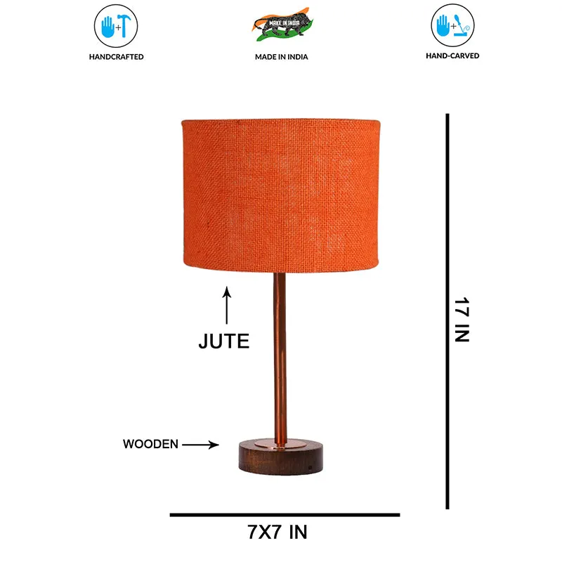 Sienna I Rodin Wooden Table Lamp - Orange,Copper,Brown media 7