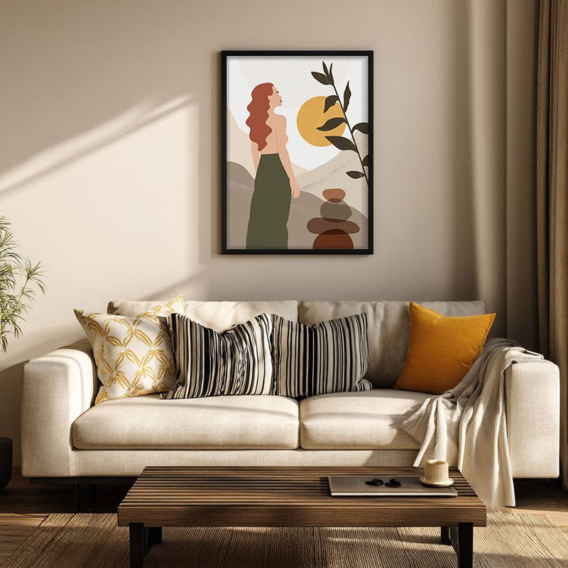 Unbreakable Bloom Lady Archival Canvas Wall Art - Black Frame