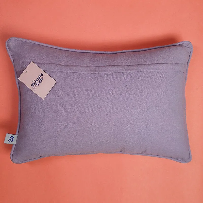 Sunlit Bloom Embroidered Cotton Cushion Cover media 5