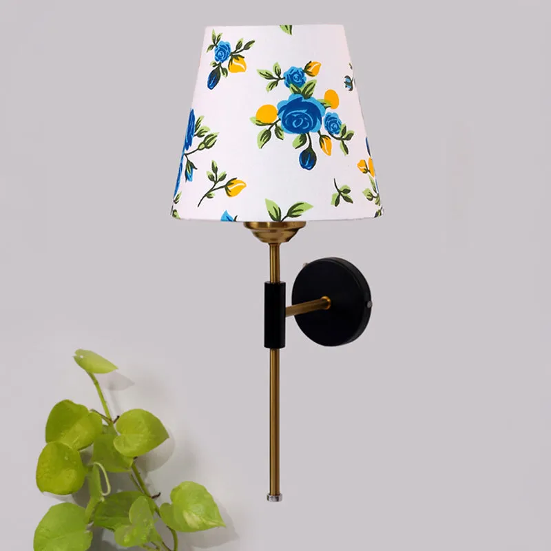 Beryll Printed Steel & Cotton Wall Lamp - Blue media 3