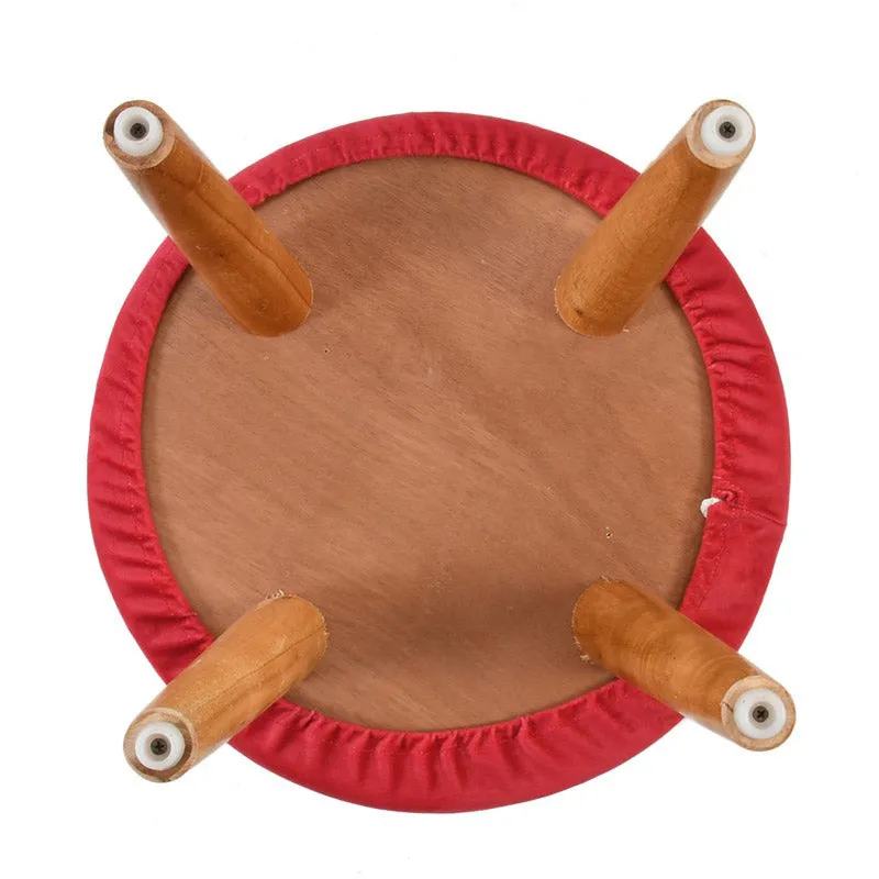 Classic Solid Velvet Ottoman - Red media 6