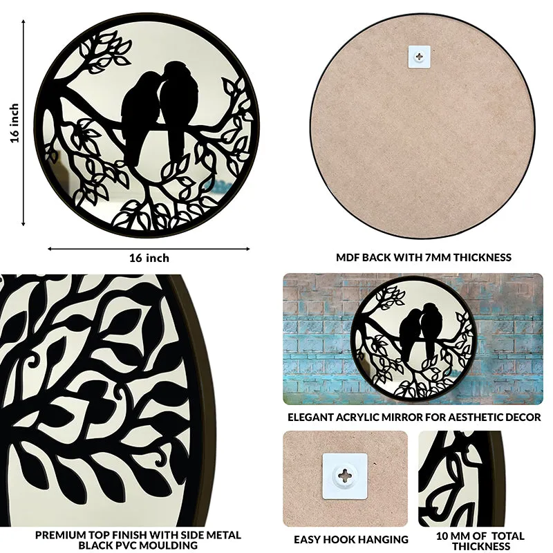 Decorative mirror collage showing front, back and close-up views