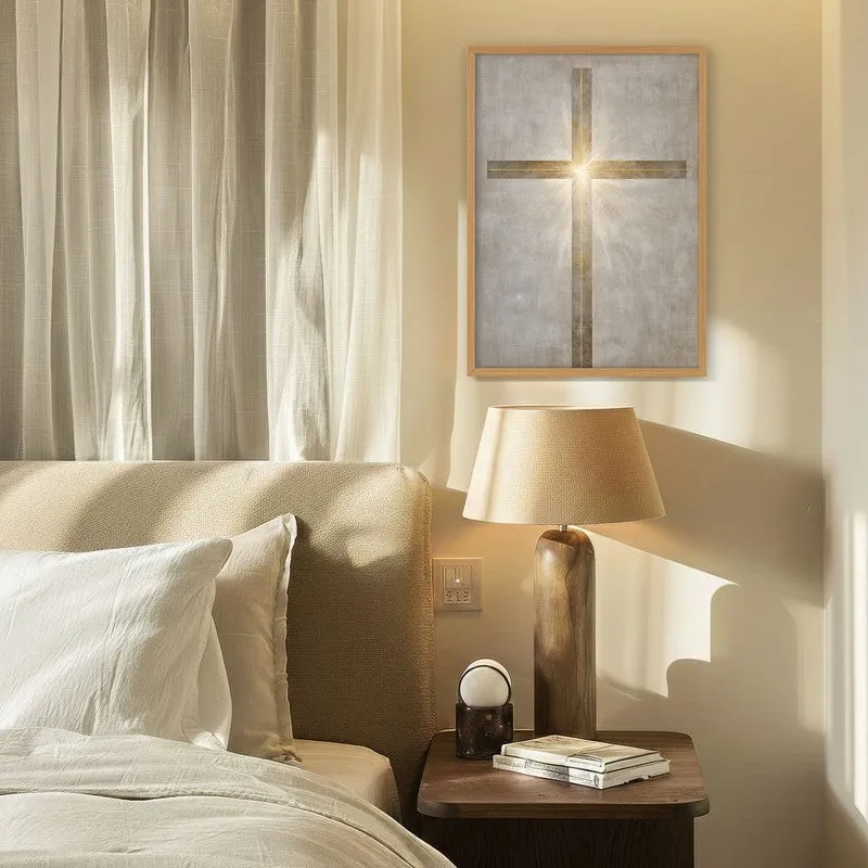 Lumen Cross Wall Painting With Brown Frame media 4