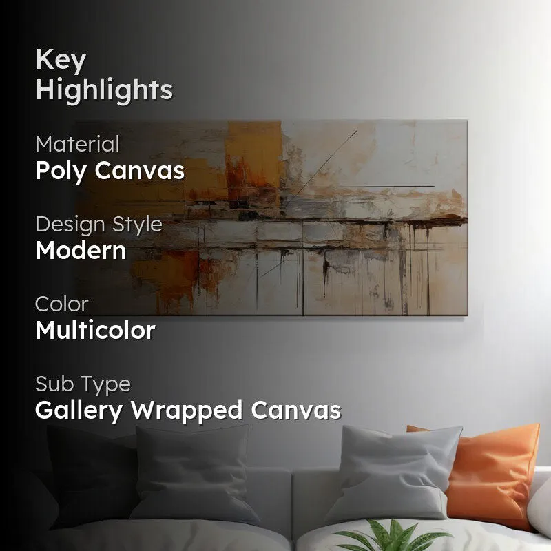 Abstract Golden Circles Poly Canvas Wall Painting media 2