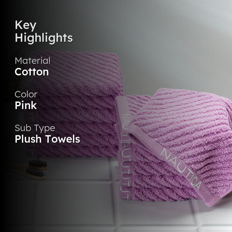 Nautica Riviera Soft Cotton Face Towel (Lilac) - Set Of Twelve media 2