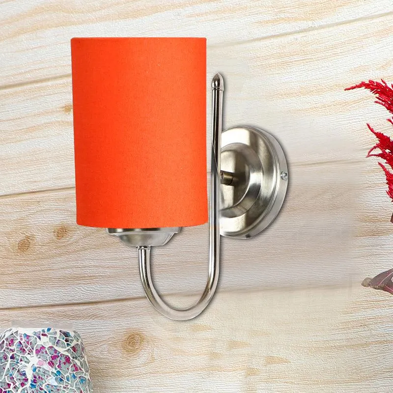Altura Cylindrical Fabric & Metal Wall Lamp - Orange media 3