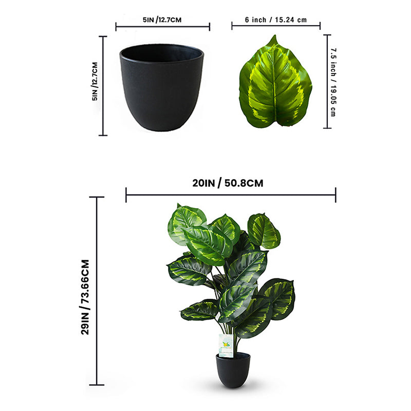 Faux Everlasting Micans Philodendron Plant With Black Plastic Pot - 74 cm (2.4 ft) media 8