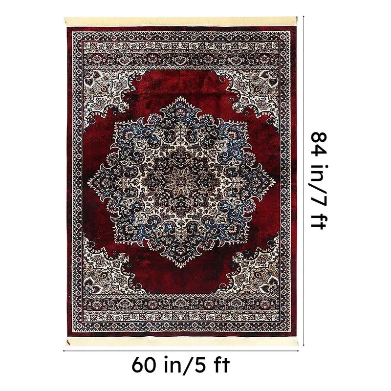 Sinera Ethnic Nylon Carpet - Maroon media 5