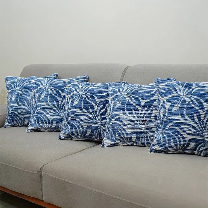 PetalReverie Cushion Cover (Blue) - Set Of Five media 4