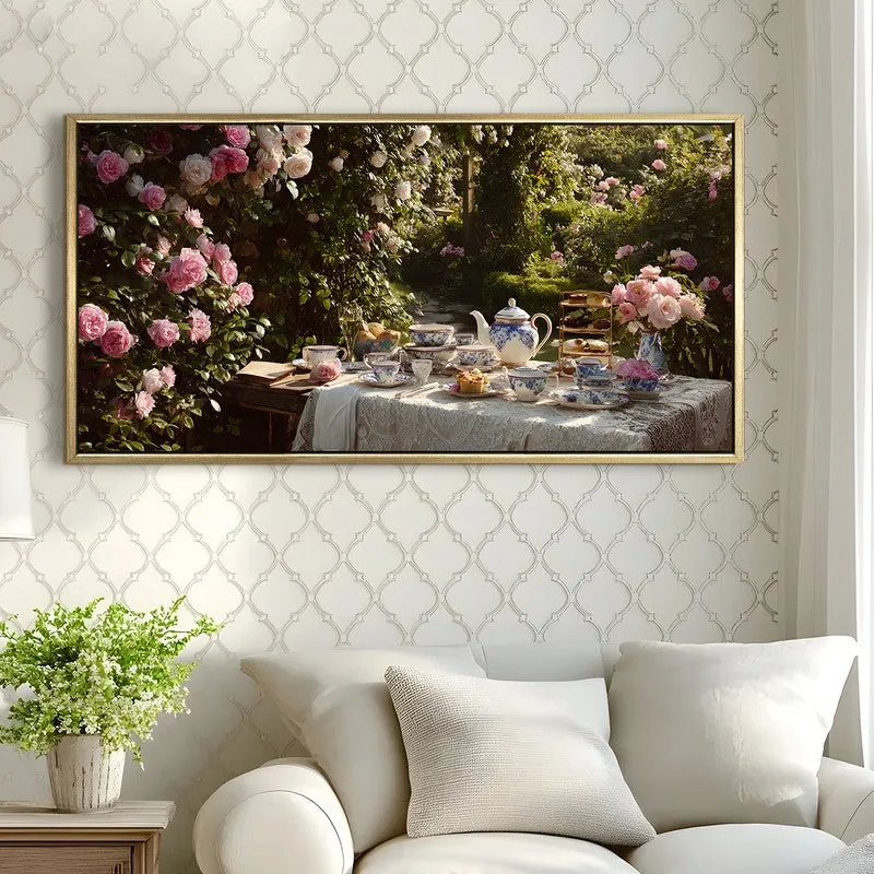 Bloomed Table Canvas Wall Painting With Frame media 4