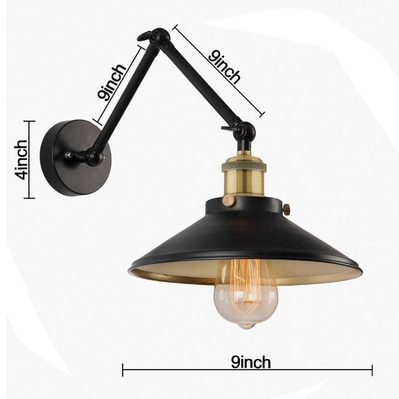 Eleni Cone Metal Wall Lamp - Black,Gold media 7