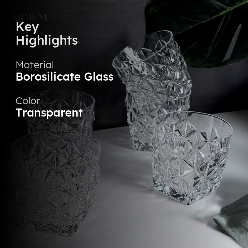 Diamond Dazzle Glass (280 ml) - Set Of Four media 2