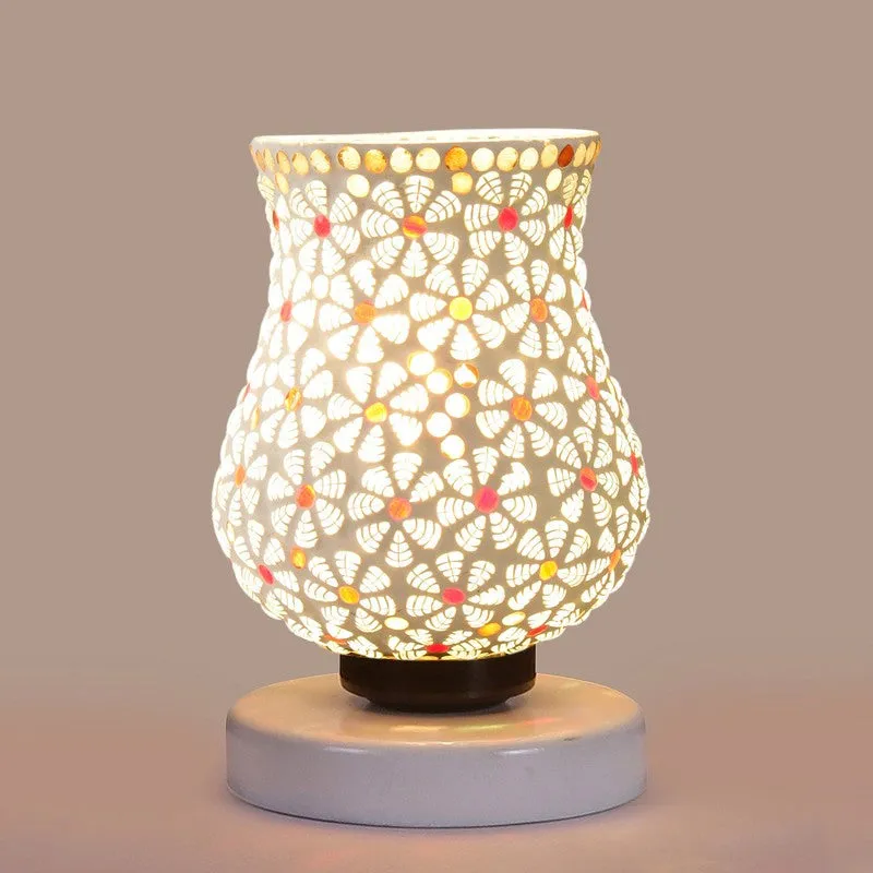 Astriva Mosaic Glass Table Lamp With Wooden Base - Multicolor media 6