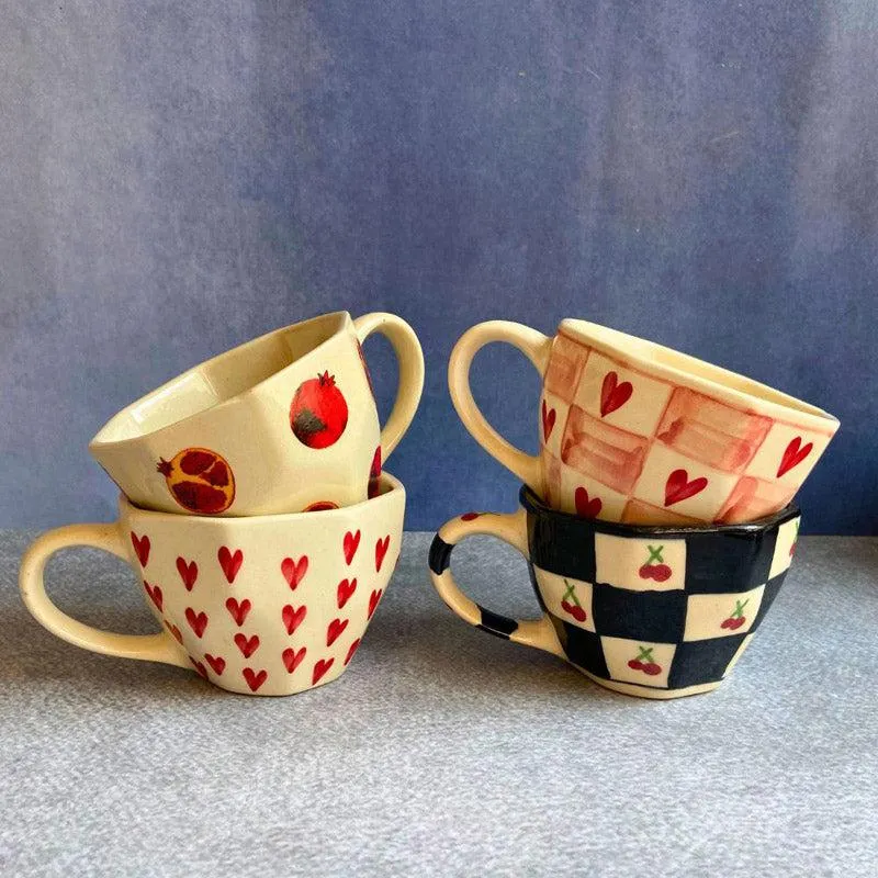 Brovo Ceramic Coffee Mug (250 mL Each) - Set of Four media 1