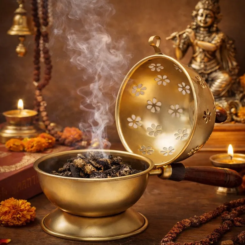 Dhoop Shanti Incense Holder - Gold media 1