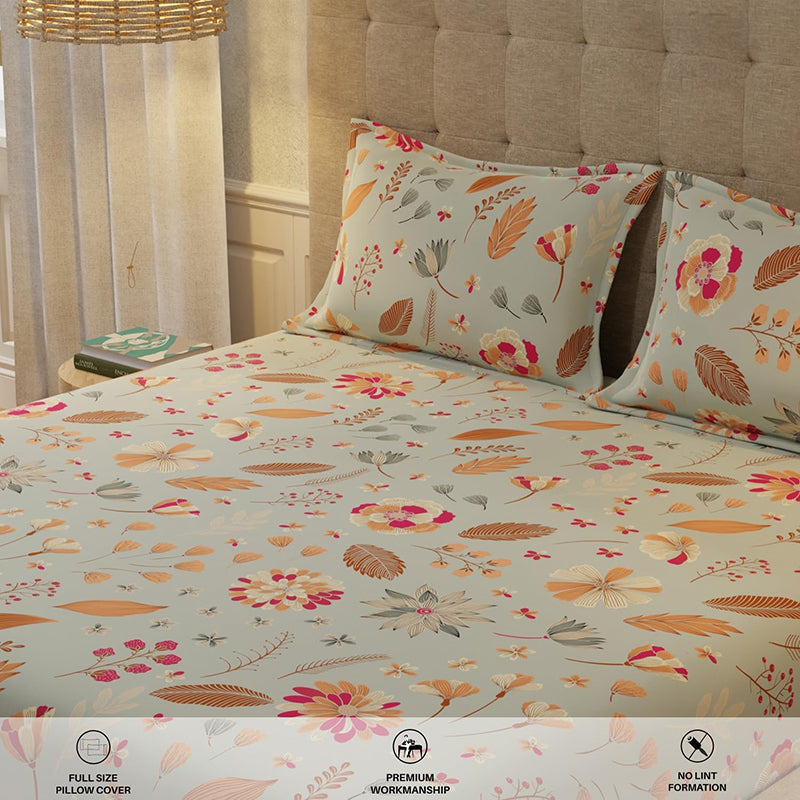 Urban Space Florence Grey Cotton Bedsheet - 200 TC media 5