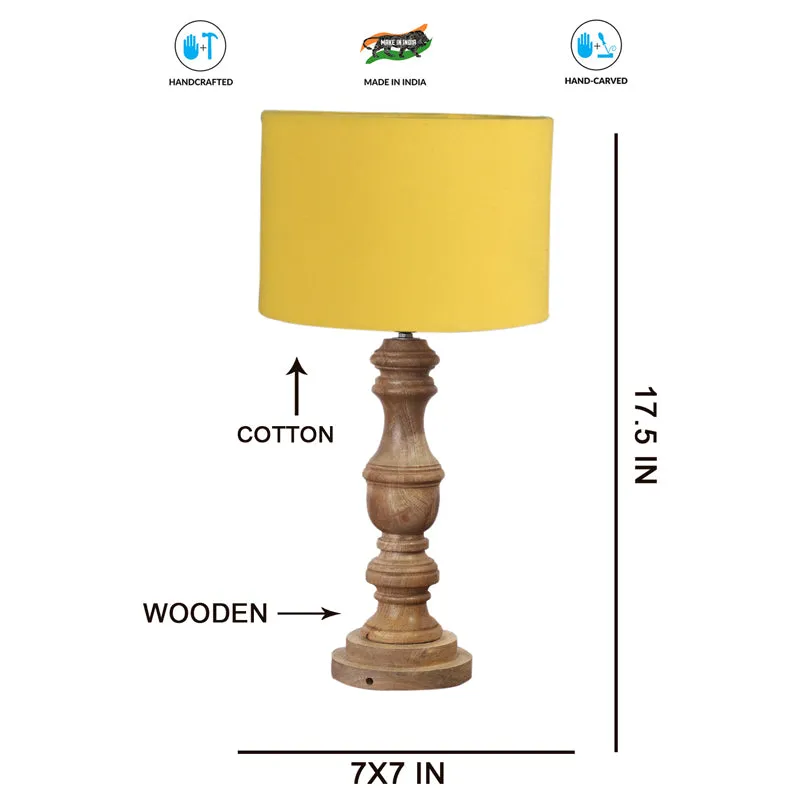 Cotin I Carve Wooden Table Lamp - Yellow,Brown media 7
