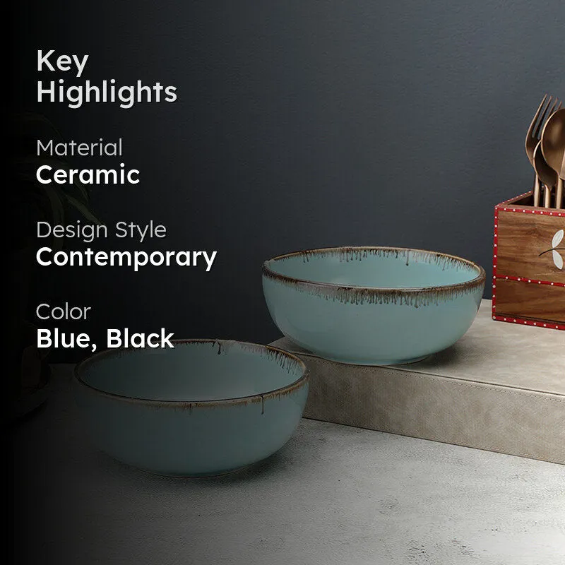 Casablanca Ceramic Serving Bowl - Set Of Two media 2