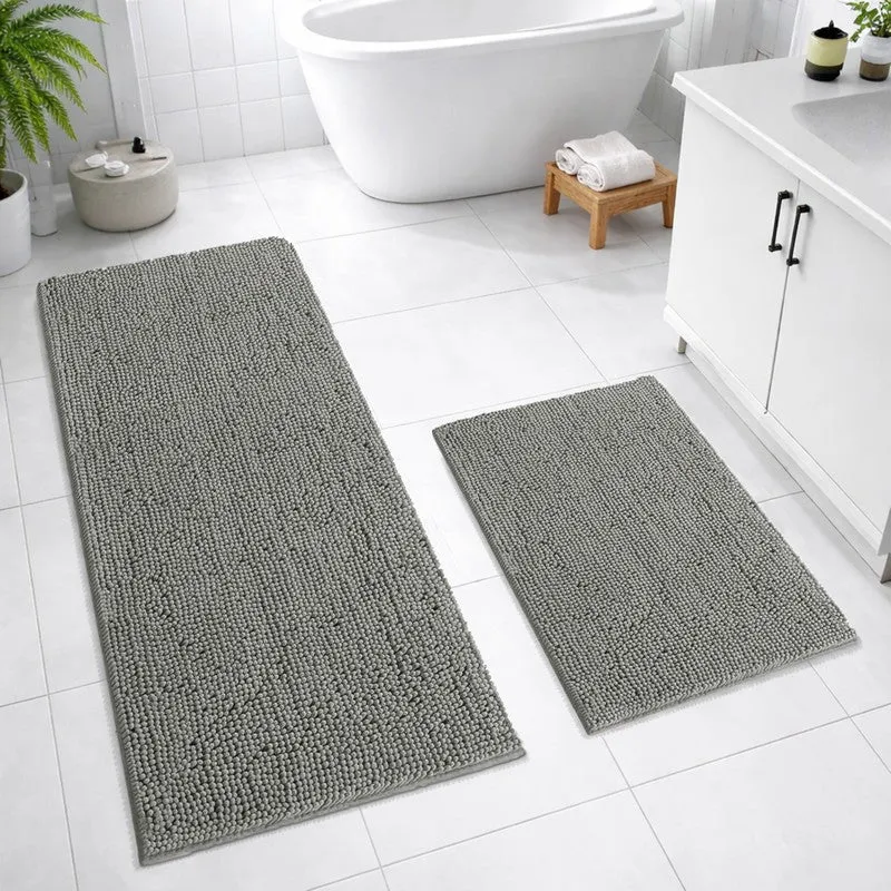 MonoSoft Microfiber Bath Mats (Grey) - Set of Two media 1