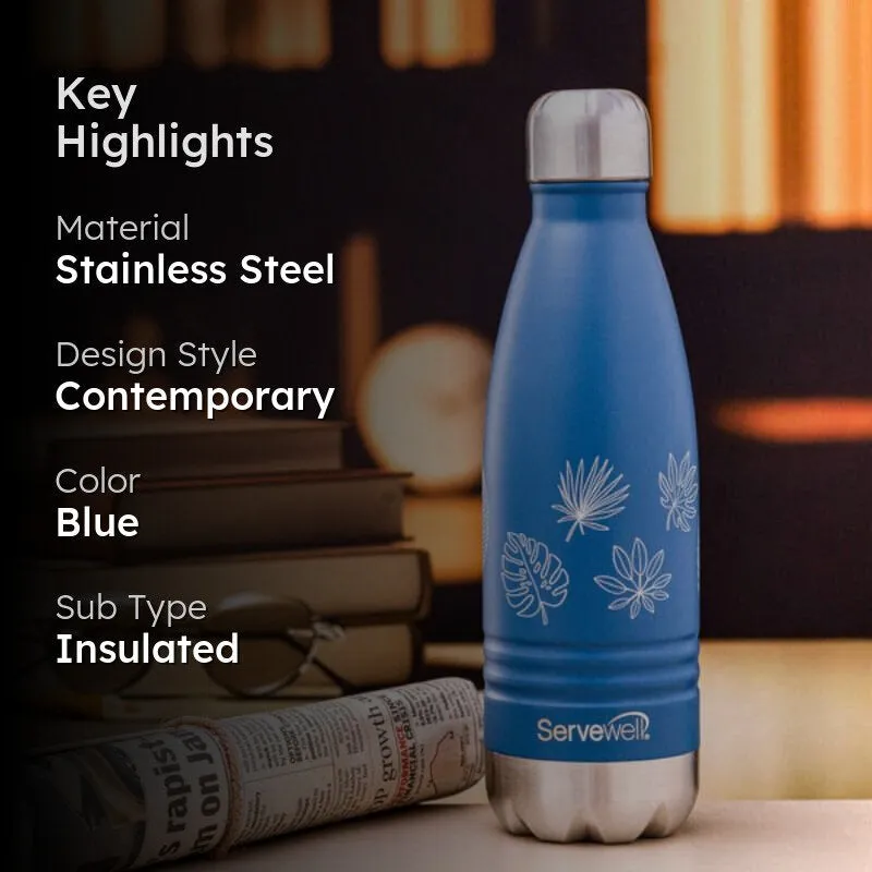 Leafy Leap Hot & Cold Thermos Bottle (Blue) - 500 mL media 2