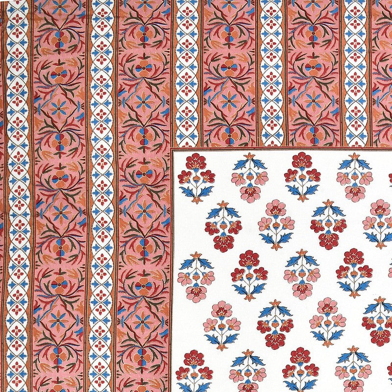 Shringar Cotton Bedsheet (Maroon,Blue) - 180 GSM media 7