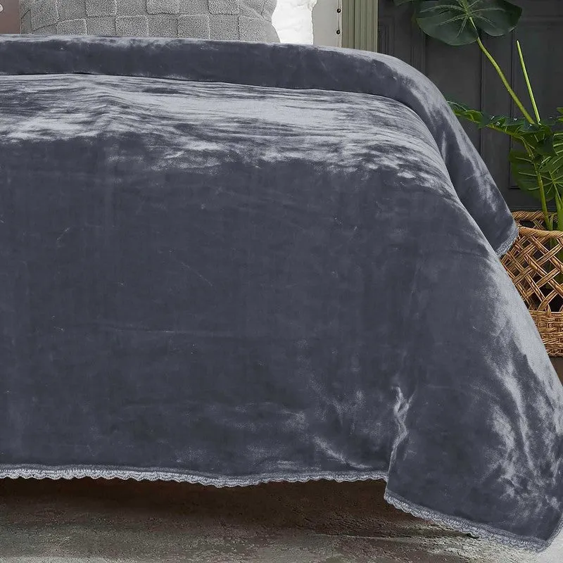 Singu Polyester Solid Blanket - Grey media 3