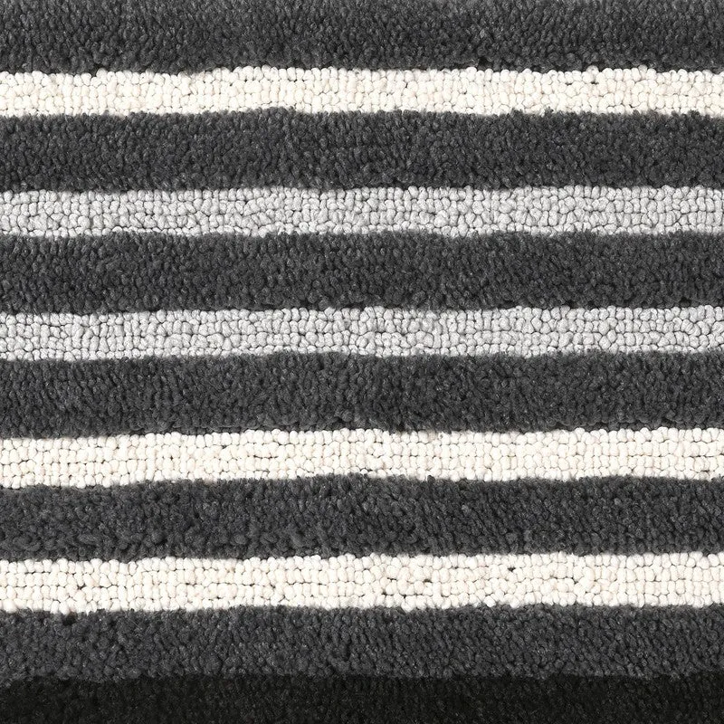 StripeScape Microfiber Bath Mats (Grey) - Set of Two media 7