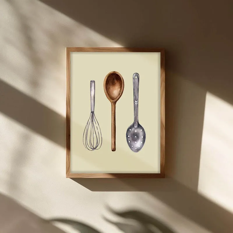 Whisk&Tools Archival Canvas Wall Art - Brown media 3