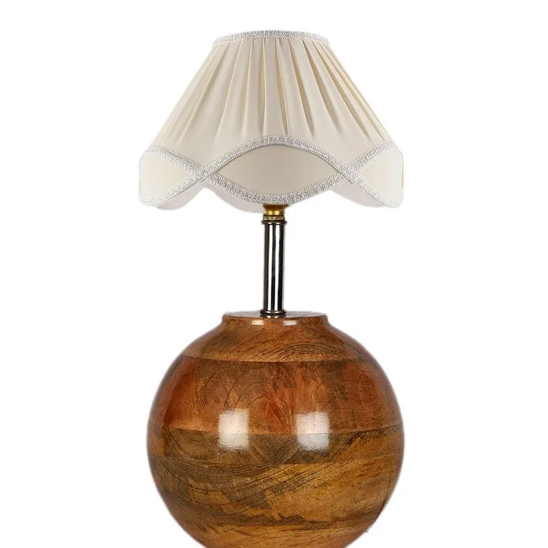 Glowbeam Cotton Table Lamp With Wooden Base - Ivory media 6