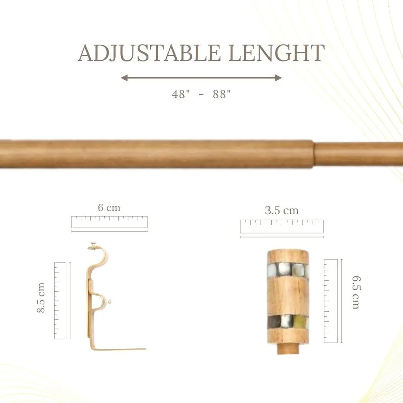 Sylvanora Extendable 1" Single Curtain Rod With Round Finial & Brackets media 5