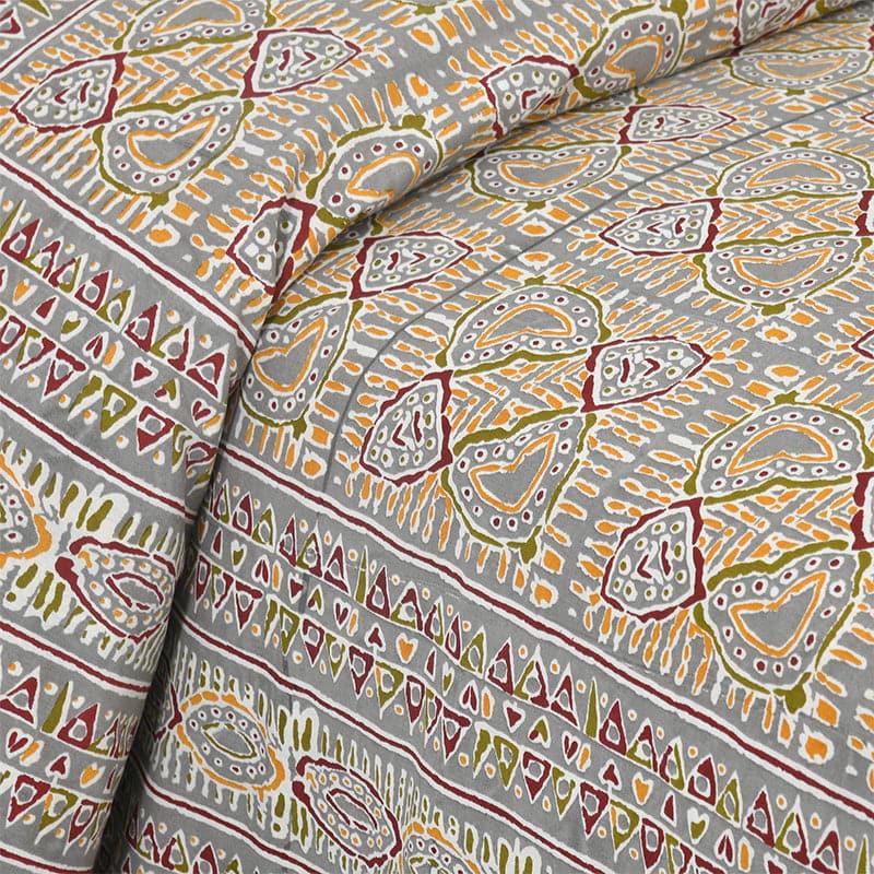 Seijun Mural Cotton Bedsheet (Yellow) - 180 TC media 4