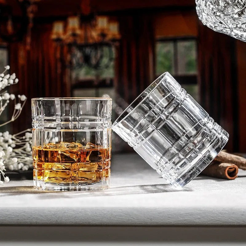 Premium Crystal Gridline Whiskey Glasses (337 mL Each) - Set Of Two media 1