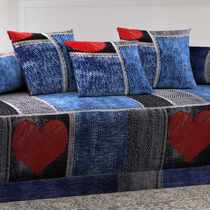 Orthoza Printed Diwan Set - Six Piece Set media 4