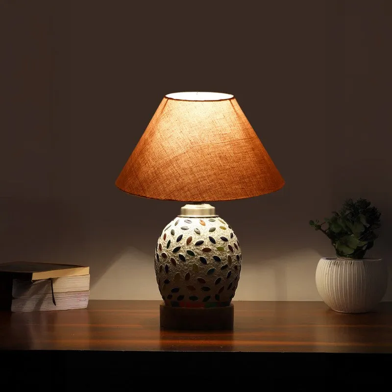 Hearthix Wooden Table Lamp - Multicolor media 1