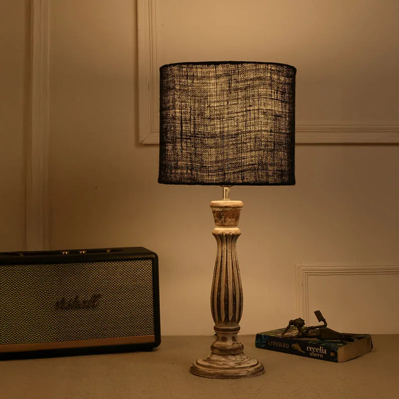 Whittle Glow Fabric Table Lamp - Black,Brown media 1
