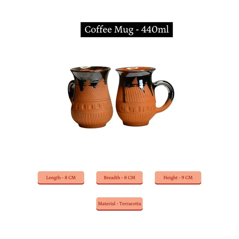 Sculpted Terracotta Coffee Mug (440 mL Each) - Set Of Two media 9
