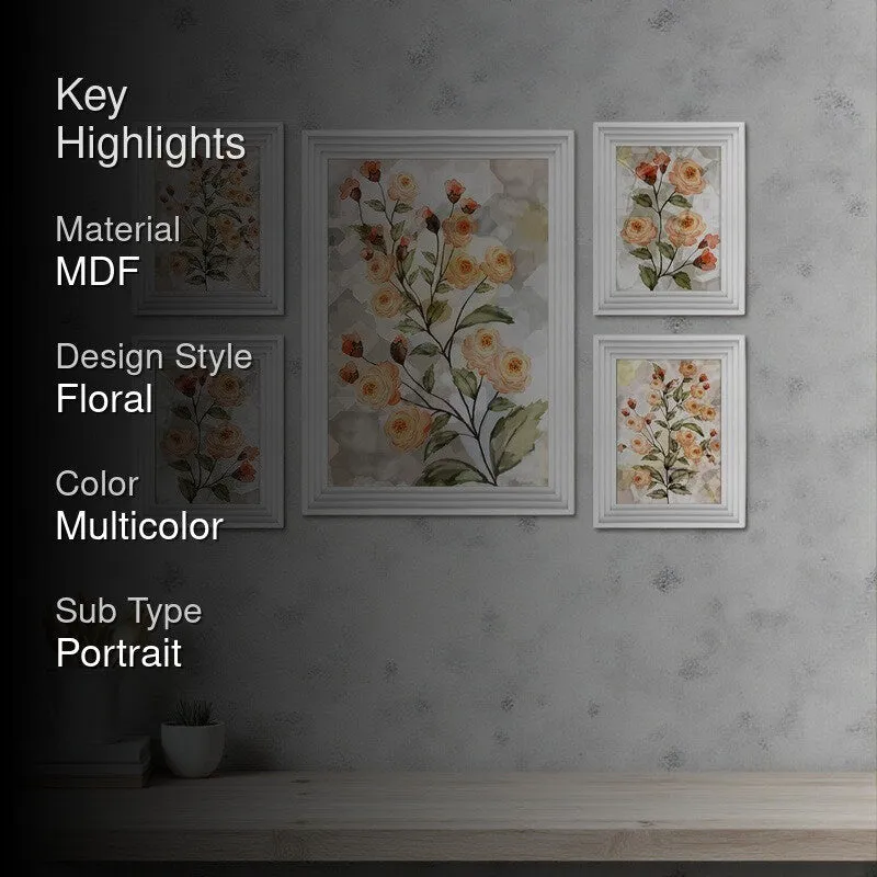 Dahlia Mist Wall Art (Peach) - Set Of Five media 2