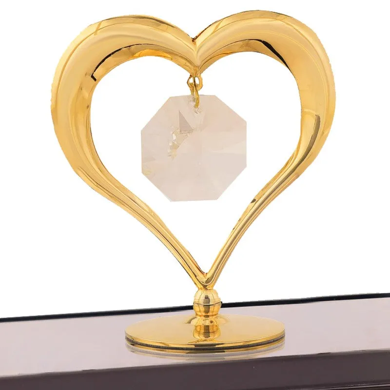 Regal Heart Accent 24K Gold Plated Mild Steel Showpiece media 5