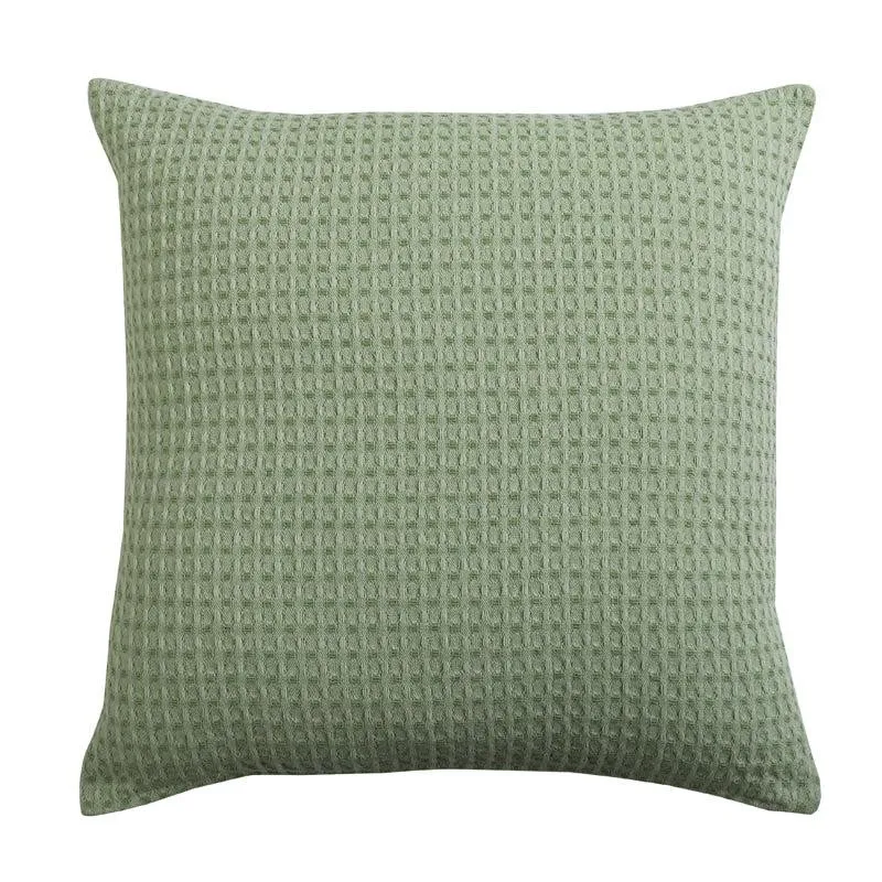 Desert Caravan Solid Cotton Cushion Cover (Sage Green) - Set Of Two media 4