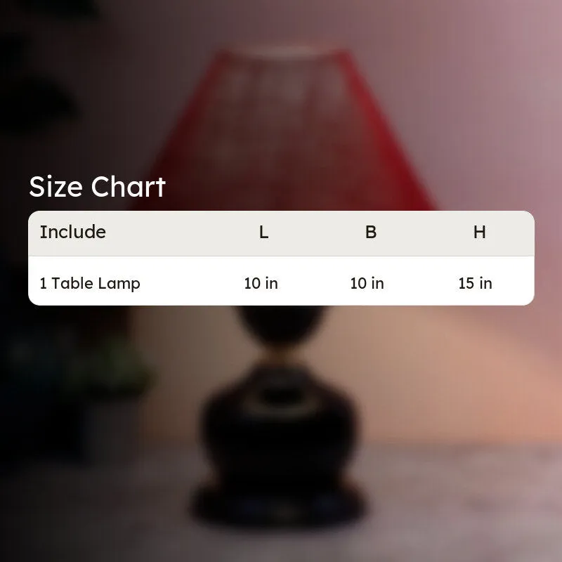 Curves Cotton Table Lamp - Pink - Red,Black media 6