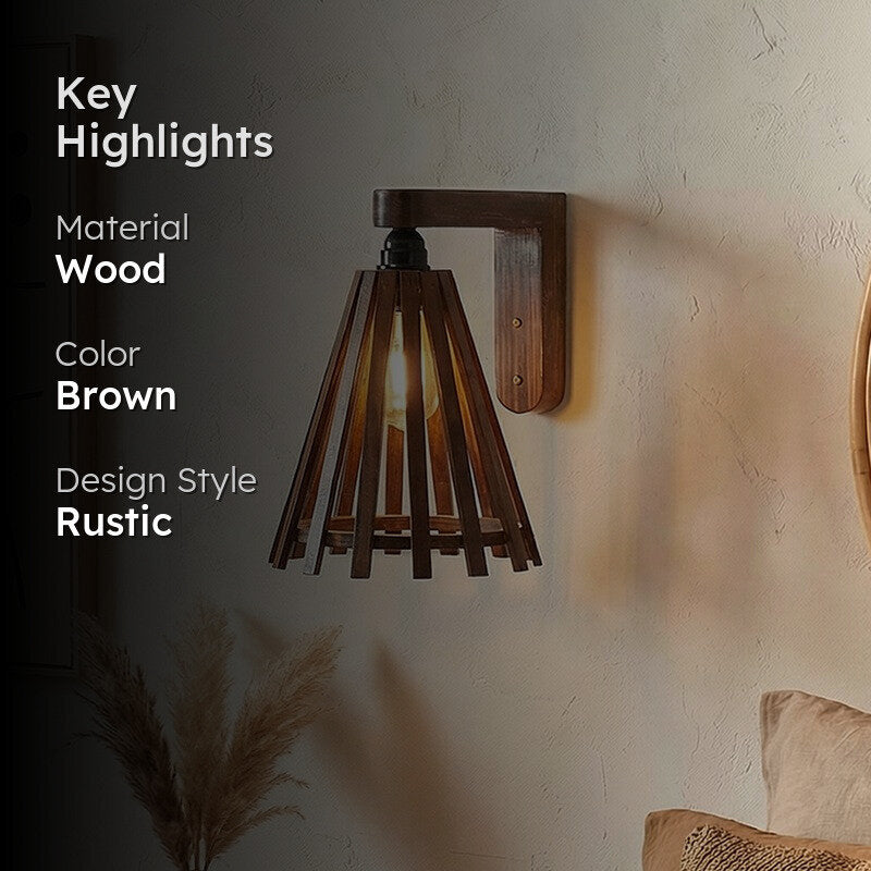 Quenara Wooden Wall Lamp media 2