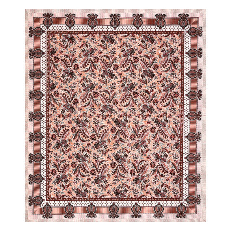 RoyalSlumber Cotton Bedsheet (Peach) - 144 TC media 4