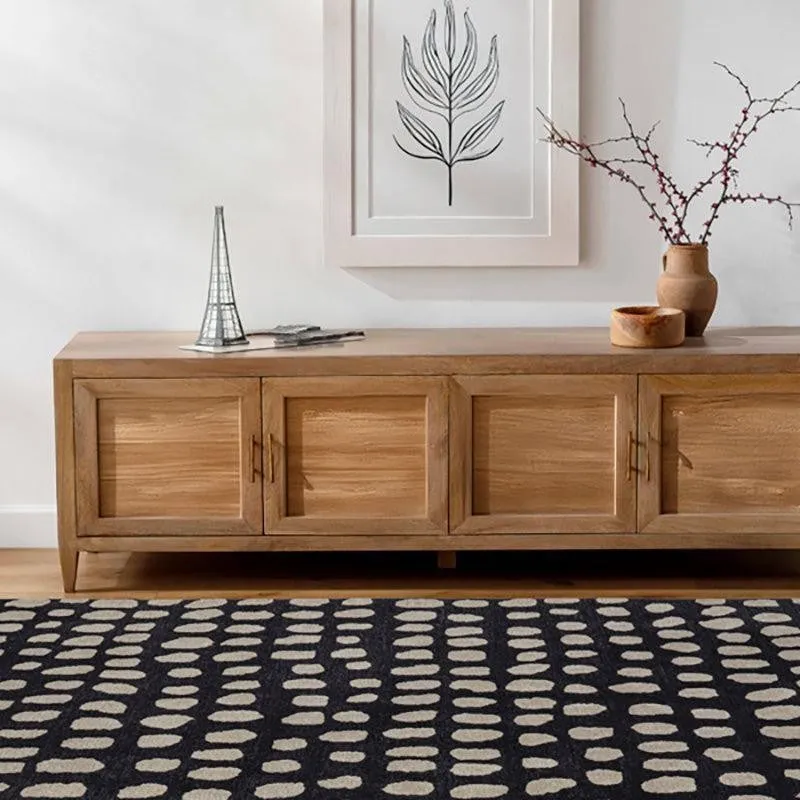 Elatus Hand Tufted Abstract Wool & Nylon Carpet - Black media 8