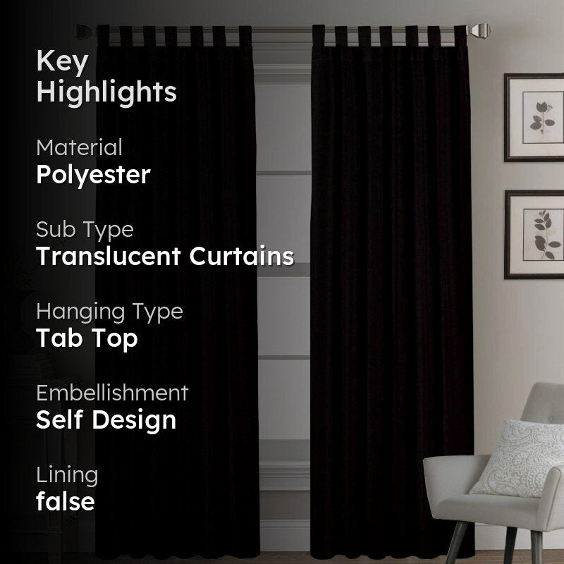 Esme Triple Pinch Pleat Short Width Curtain - Black media 2