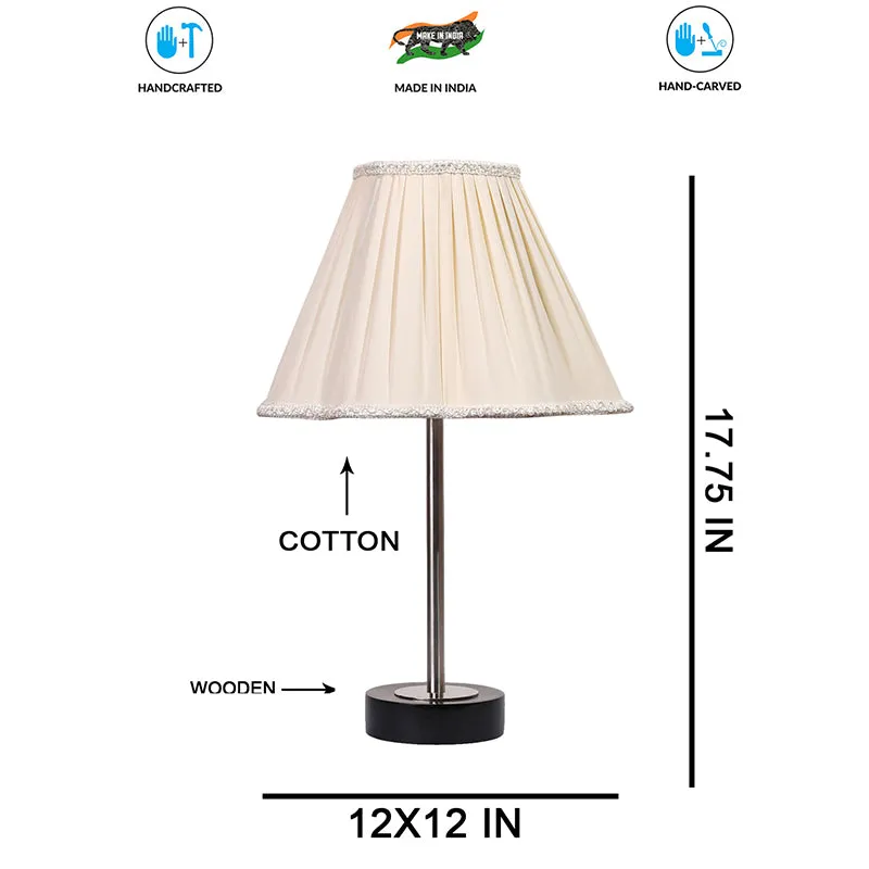 Pleatra Rodin Wooden Table Lamp - White,Silver,Black media 7