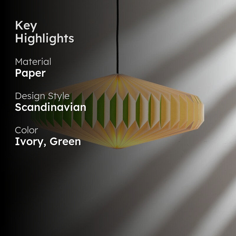 Fig Living Oblong Paper Ceiling Lamp - Parrot Green media 2