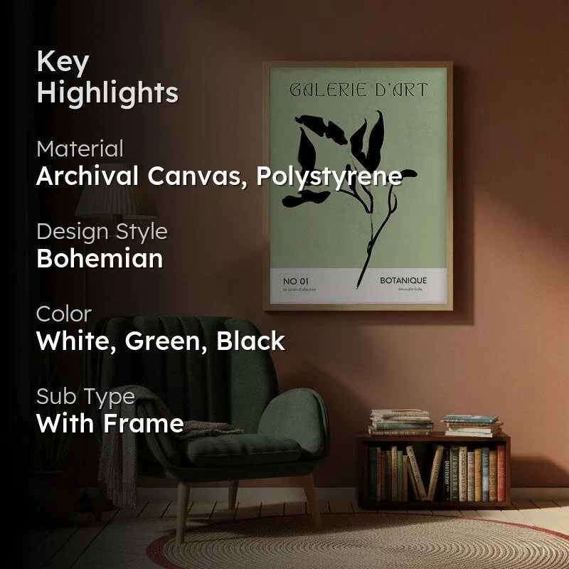 Herbarium Canvas Wall Painting With Brown Frame media 2