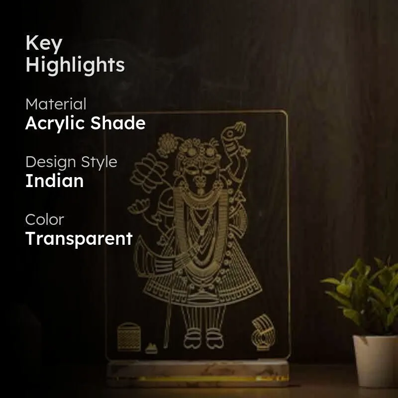 Shreenathji Acrylic Table Lamp - Transparent media 2