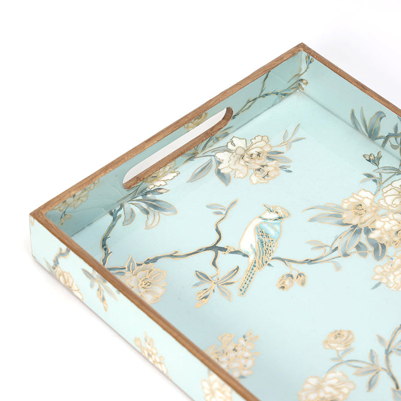 Ketaki Enamel Coated Serving Tray - Aqua Green media 6